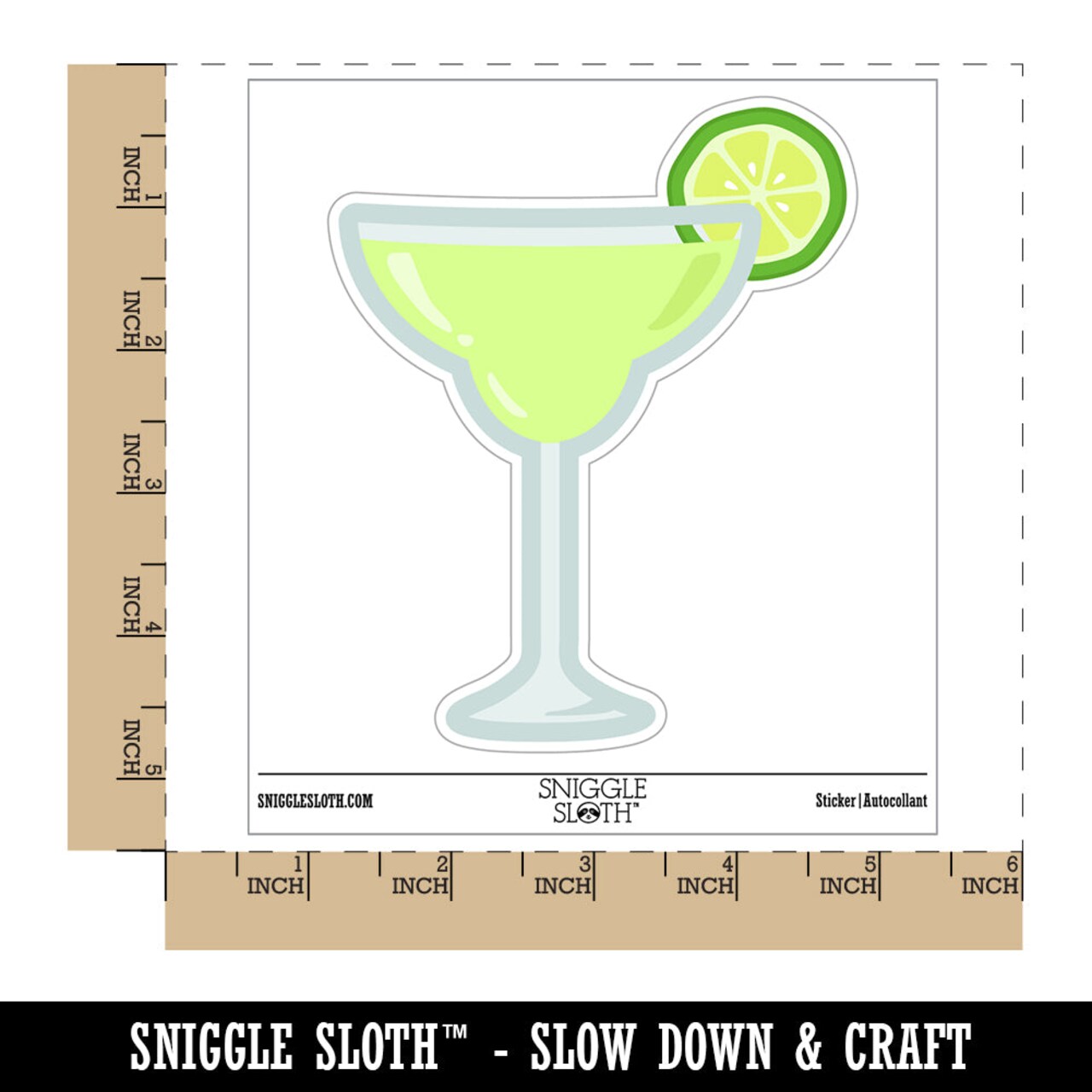 Margarita Cocktail with Lime Waterproof Vinyl Phone Tablet Laptop Water Bottle Sticker Set - 5 Pack